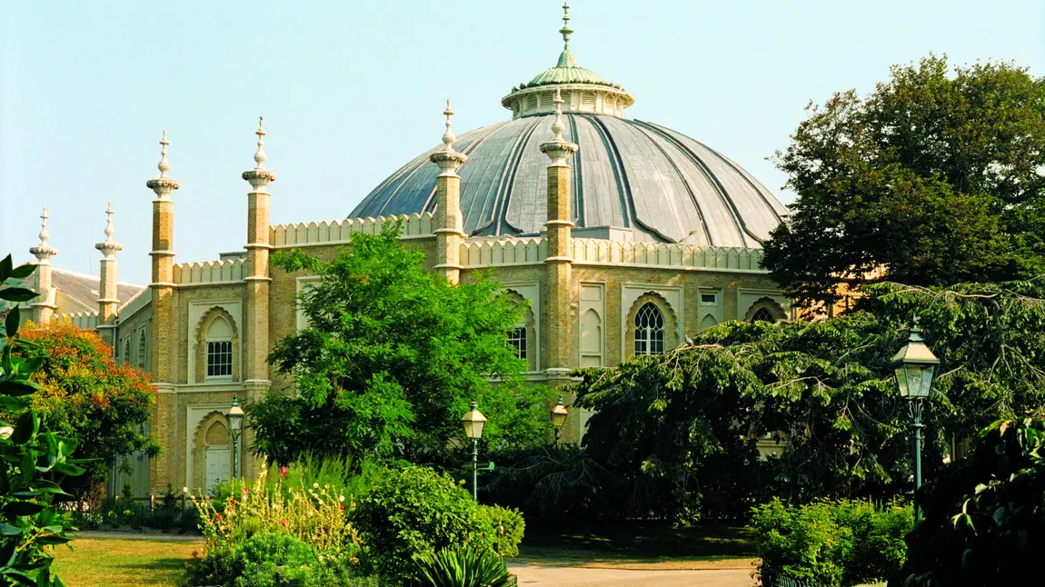 View of the Brighton Dome from the Pavilion Gardens