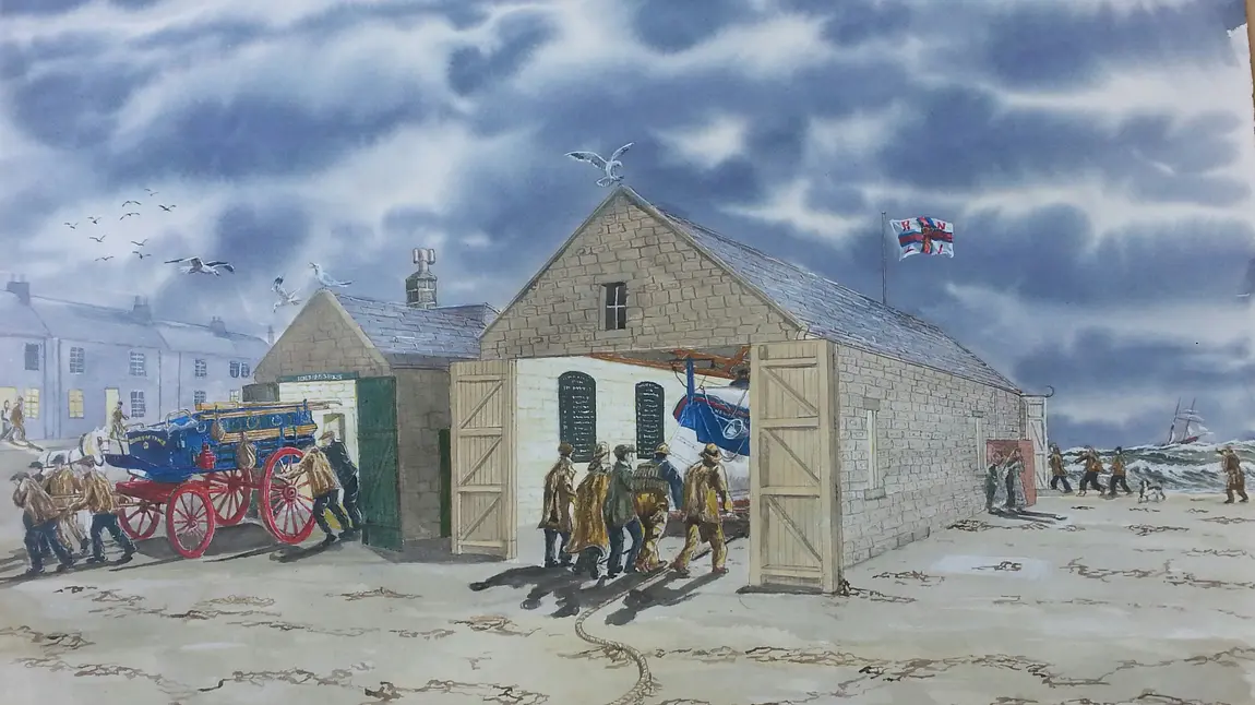 Watercolor of Newbiggin's Rocket House