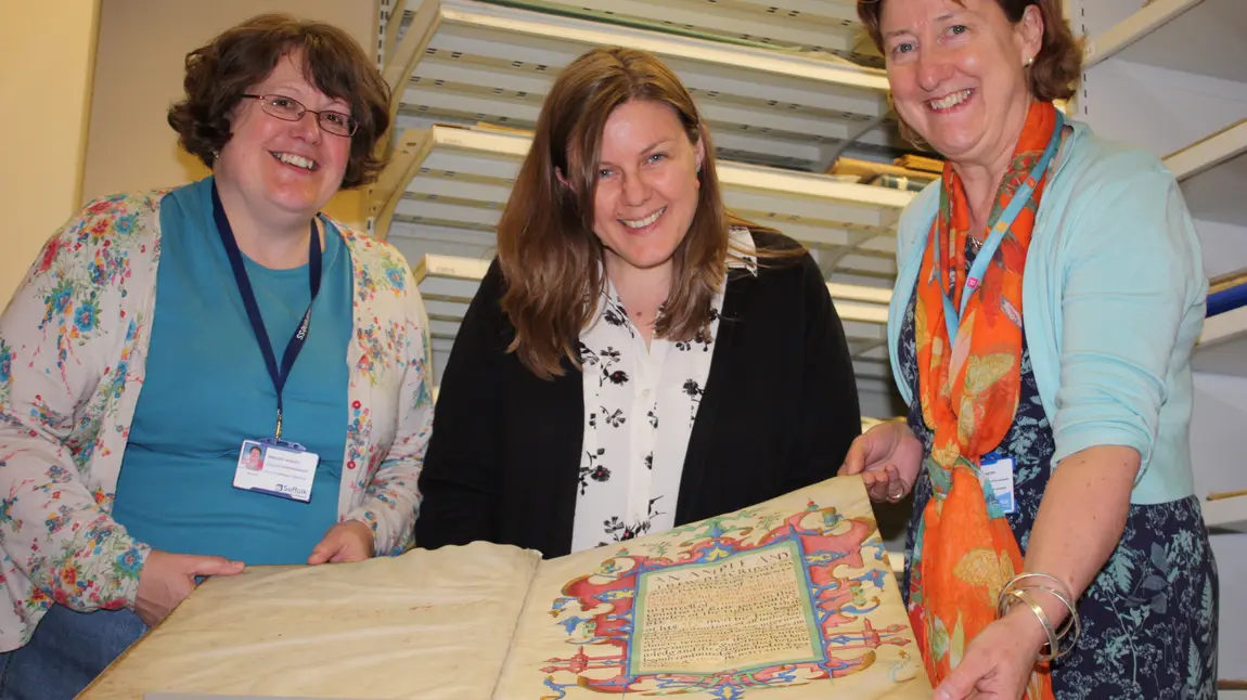 Staff working in Suffolk County Council’s Record Office