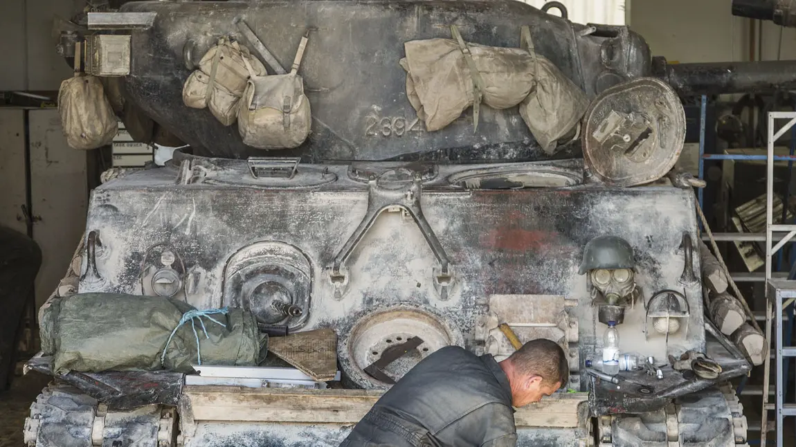 Restoration work on Tank Museum's Fury Hedge Cutter