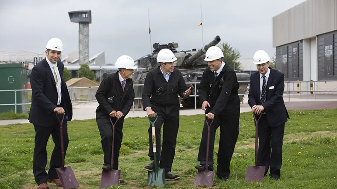 Heritage Minister John Glen sees South West heritage in action Breaking ground for new Tank Museum project