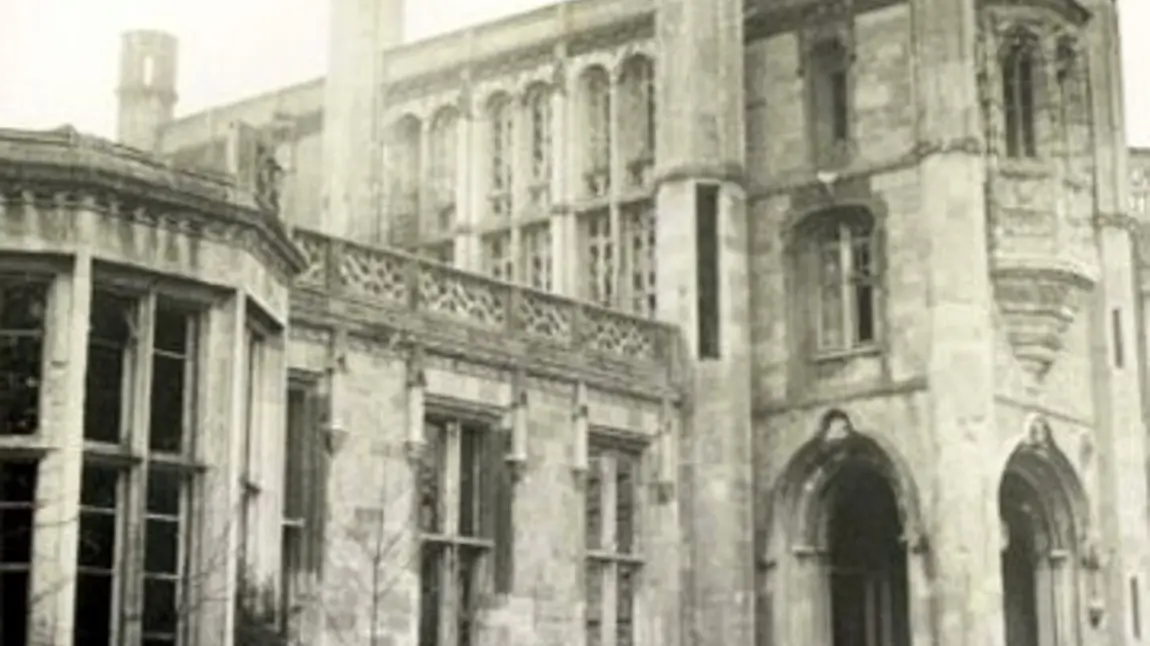 A derelict Highcliffe Castle before restoration