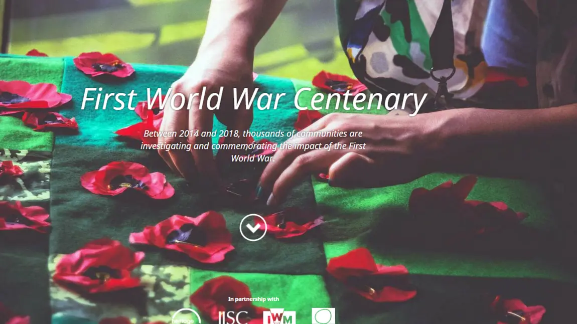 Front page of the Historypin First World War site