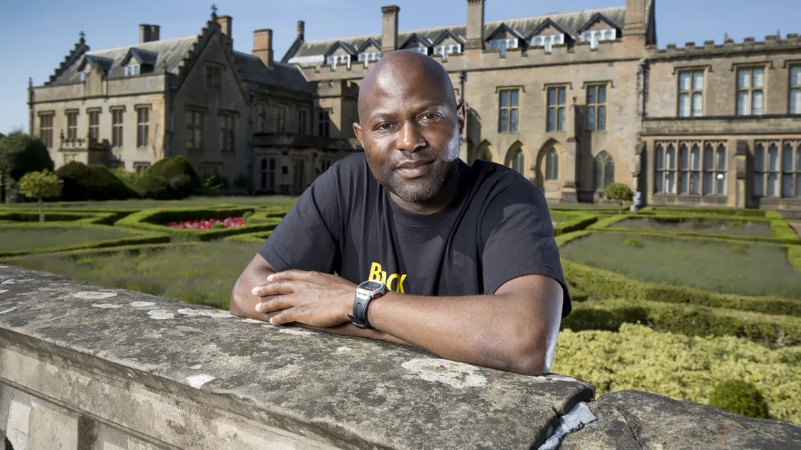 Clive outside Newstead Abbey, Nottinghamshire