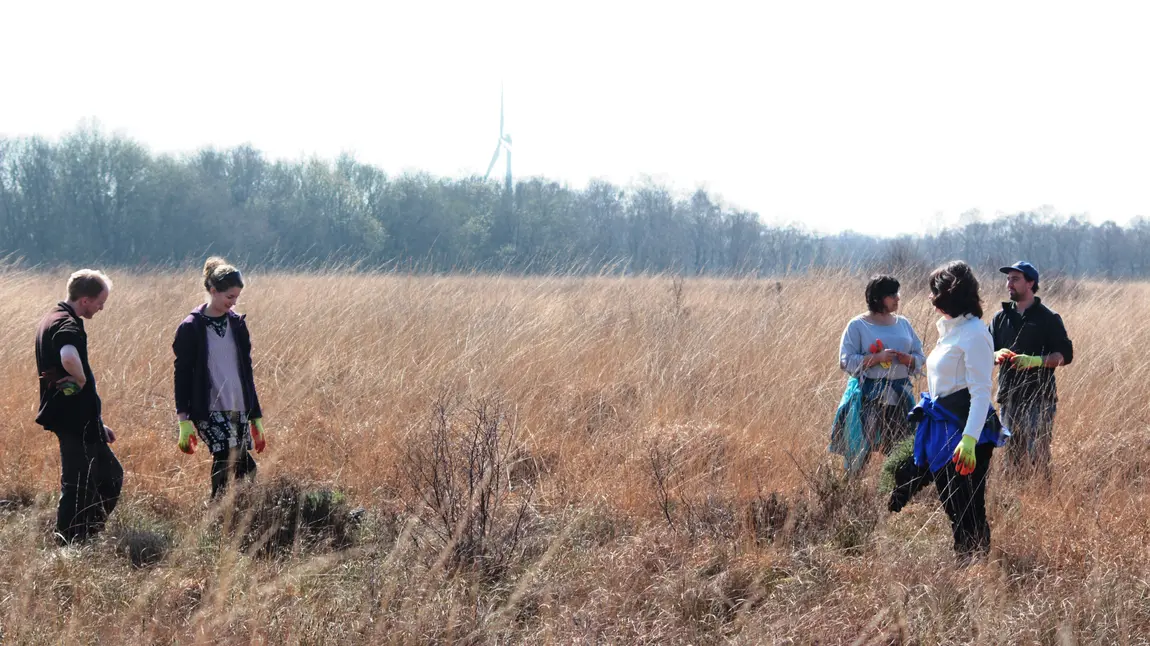The HLF North West team planting session at Astley Moss