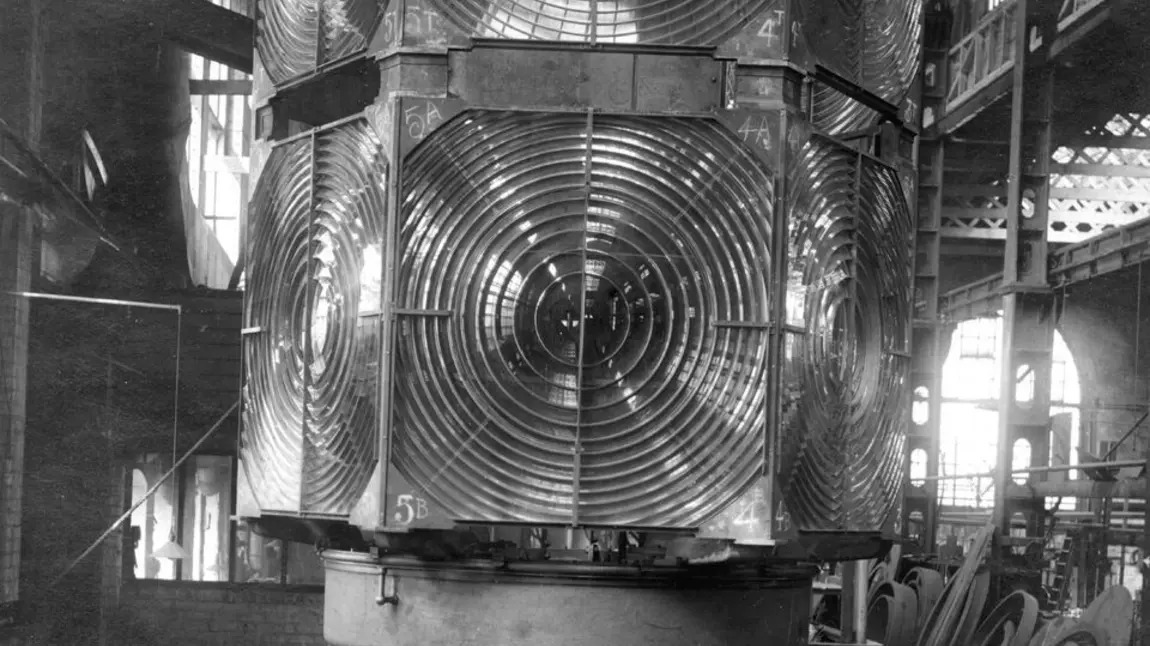 Rare optic to illuminate science of lighting the seas Mew Island Lighthouse's hyper radial Fresnel lens
