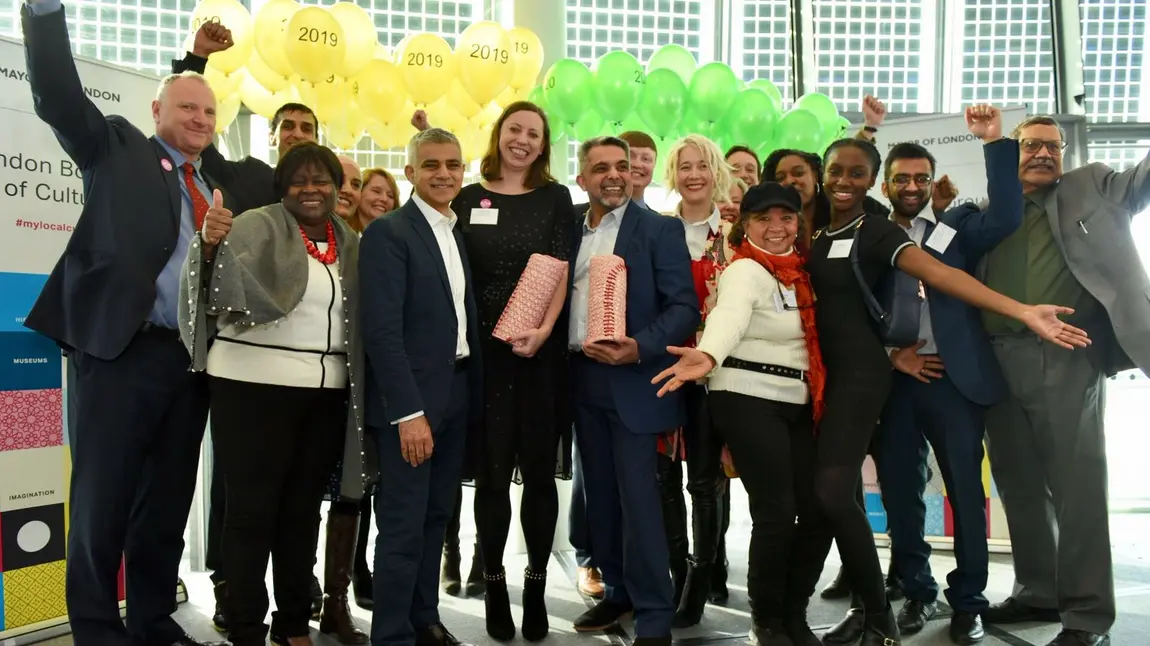 Waltham Forest's bid team celebrate becoming the first London Borough of Culture