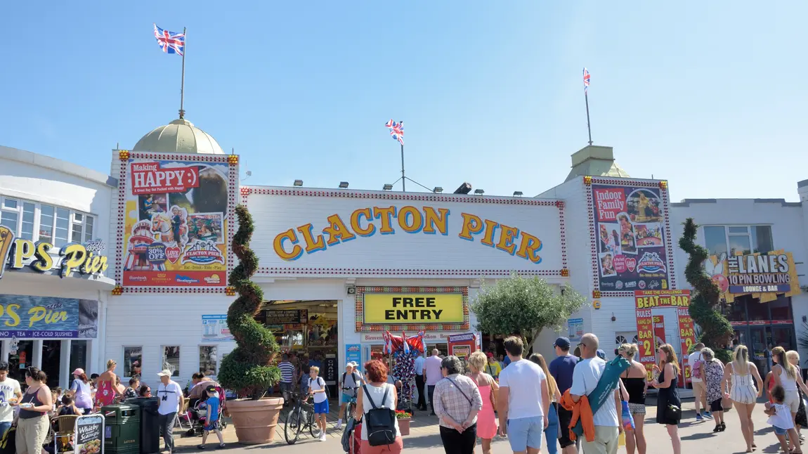 Clacton Pier, Essex View of the front of Clacton Pier
