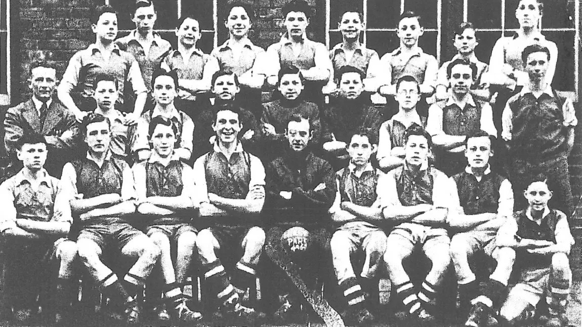 A photo of the Charlton brothers in their school football team