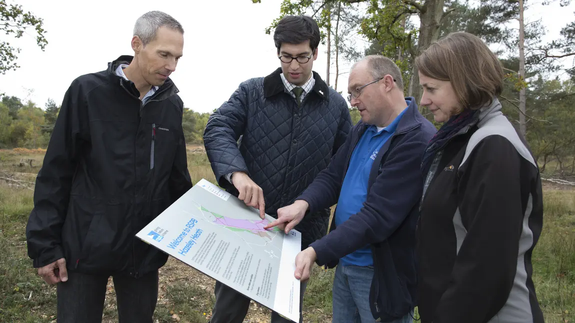 Ranil Jayawardena MP discussing the work being undertaken at the reserve