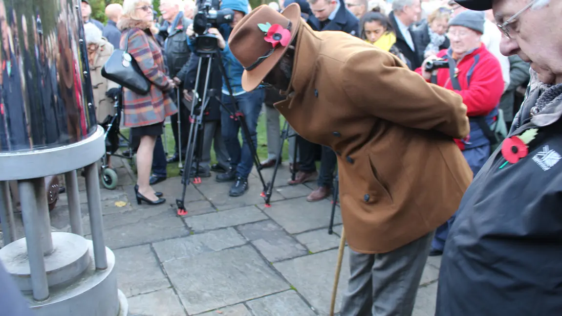 Johnson pays his respects at the miners' memorial