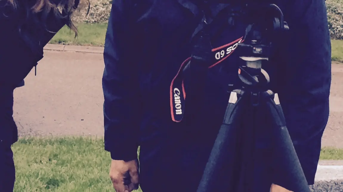 Lauren Sears and Kurt Barling use camera