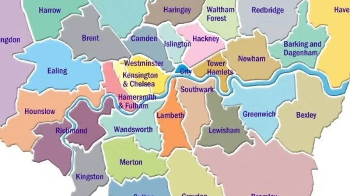 Map of the London boroughs