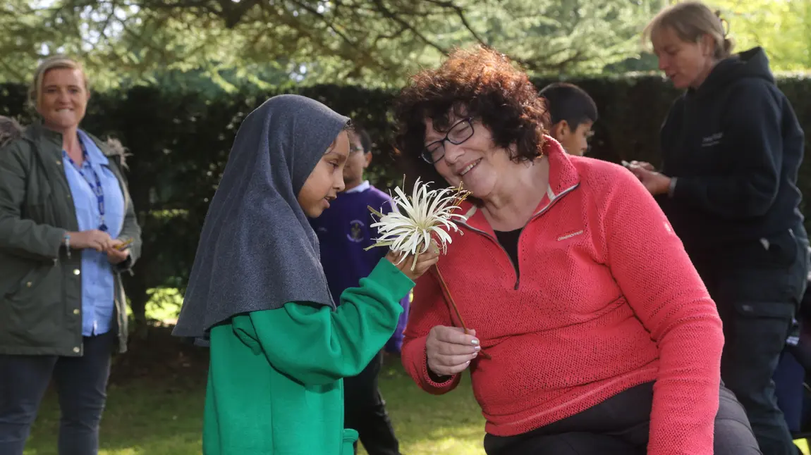 Ros Kerslake visits primary school children taking part in a Forest School workshop in Burnley