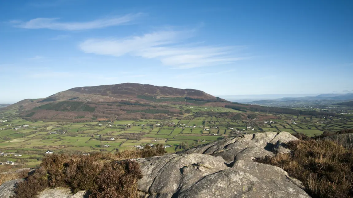Outside view across the Slieve Gullion landscape in Northern Ireland