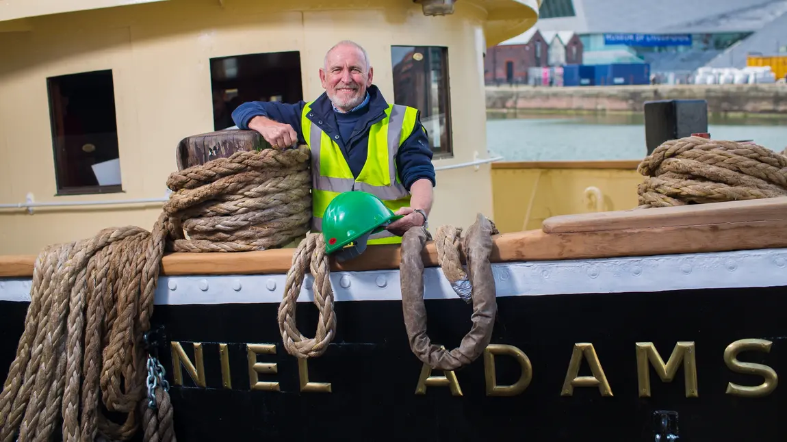 Dave Lowles on board the Daniel Adamson