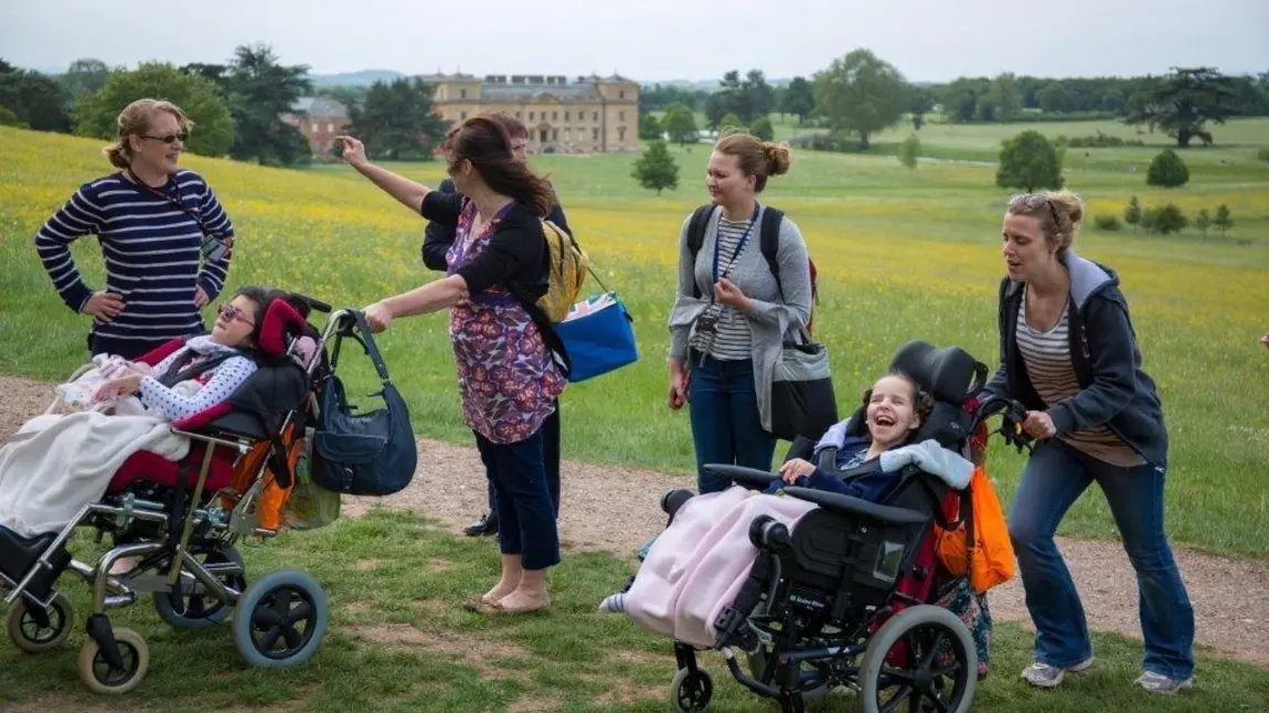 Potter and Ponder participants, feeling the wind in their hair on Church Hill at Croome
