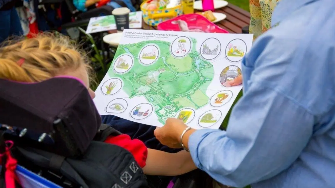 Trying out the map at our official Potter and Ponder launch party at Croome