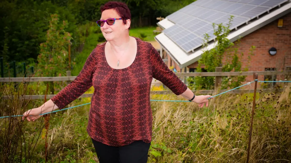 Mo outside the new HLF-supported visitor centre at St Anns Allotments in Nottingham