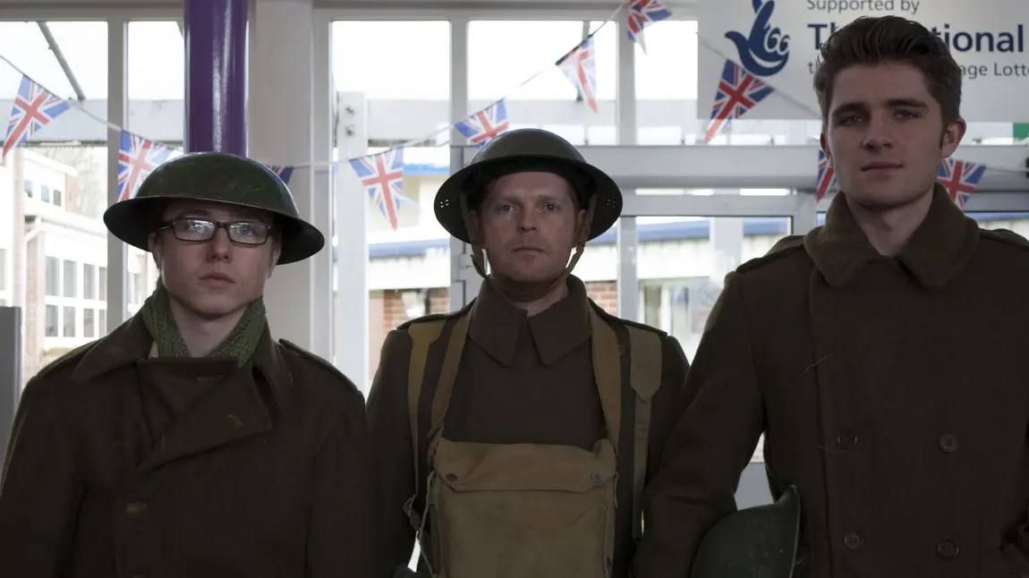 Students wearing First World War uniform Students wearing First World War uniform