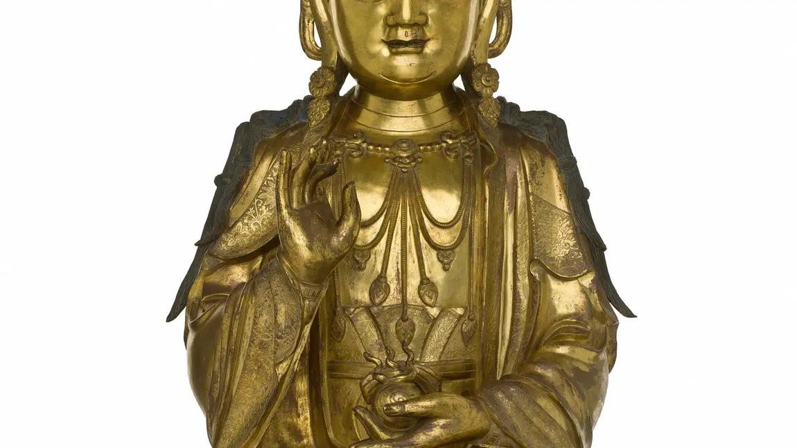 HLF awards £950,000 to the National Museum of Scotland Figure of a bodhisattva in gilt bronze, holding a flaming jewel in left hand