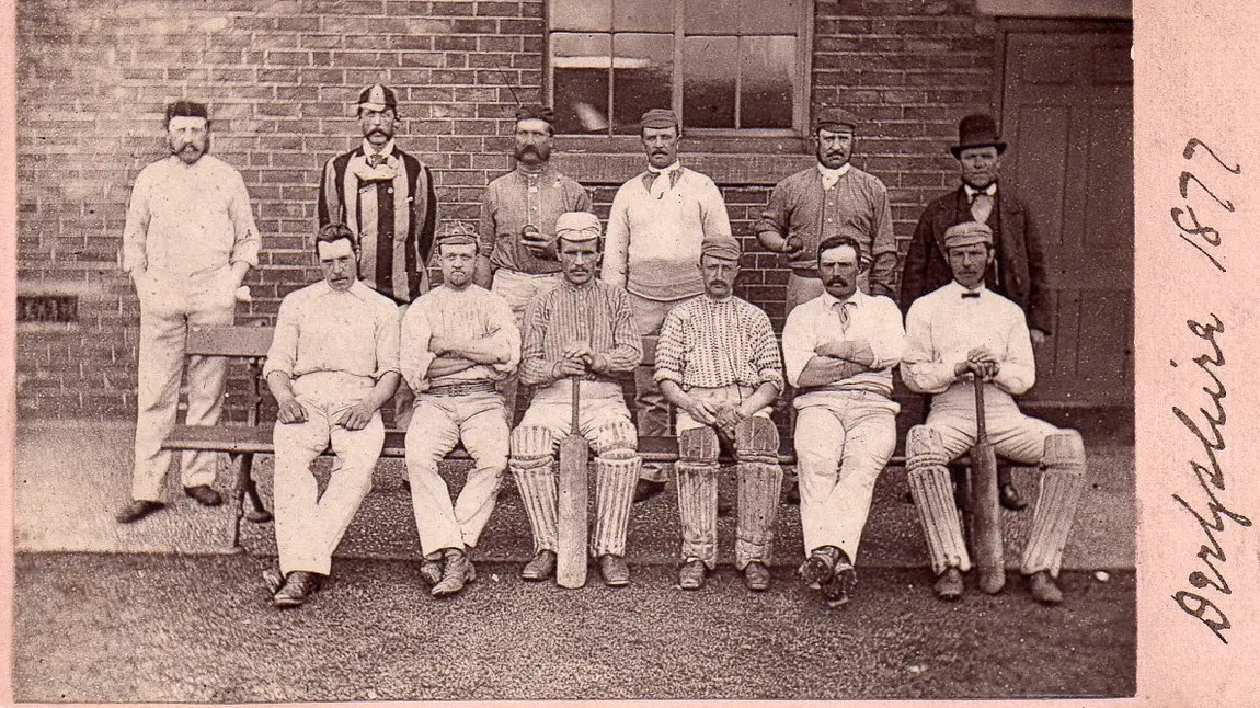 The Derbyshire cricket team pictured in 1877