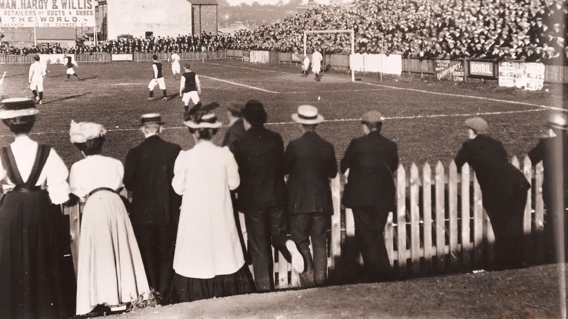 Early Luton Town Football Club supporters at a home match