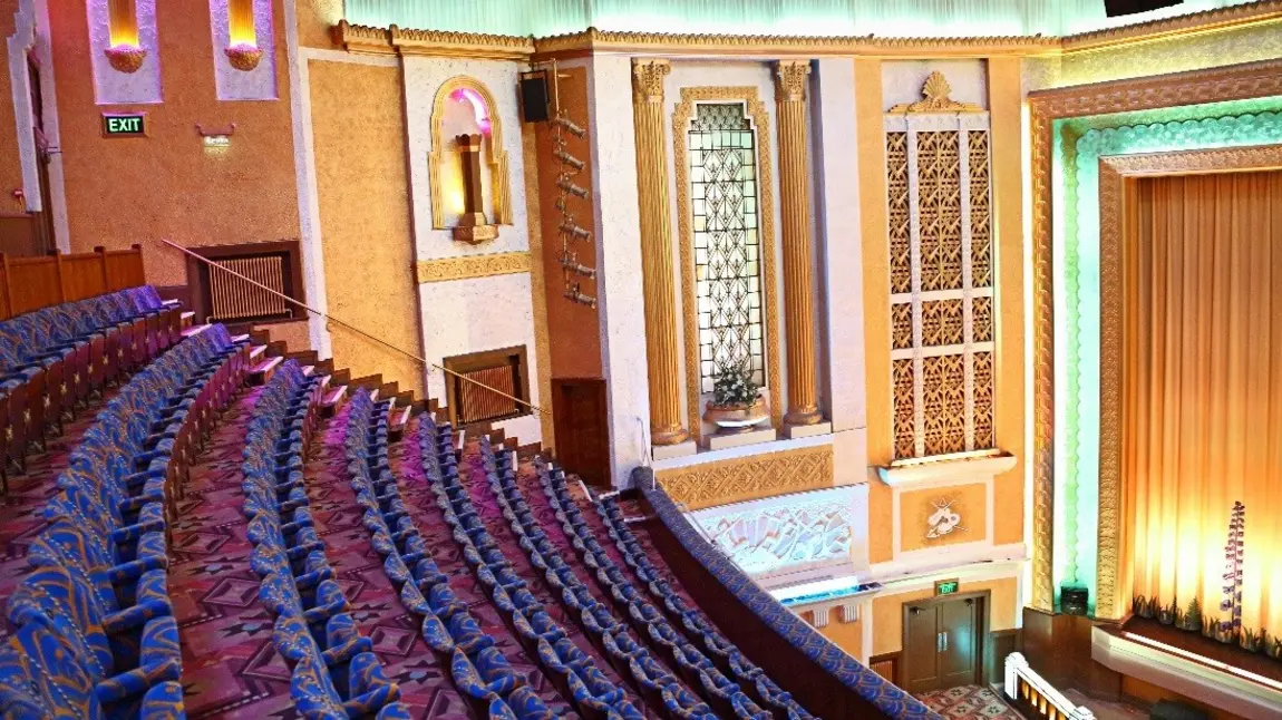 The auditorium, restored to its original state in 1932 with exact replica seating