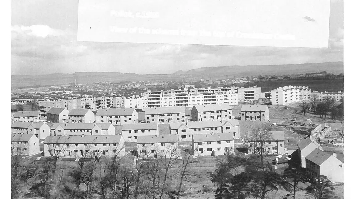 Black and white photograph of Pollok