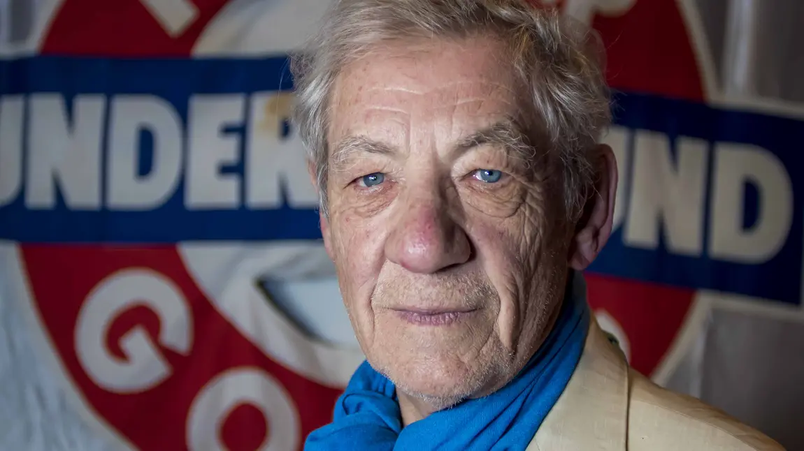 Sir Ian McKellen opening the LGBT+ exhibition