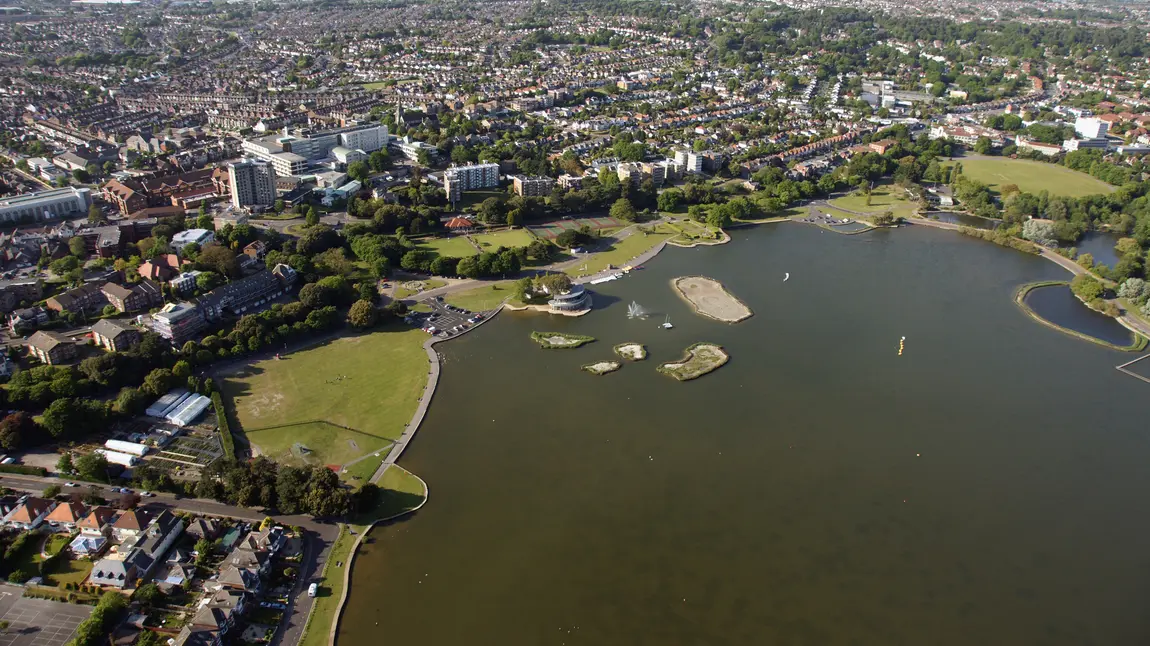 Step closer to nearly £3 million funding for Poole Park A view of Poole Park from the air