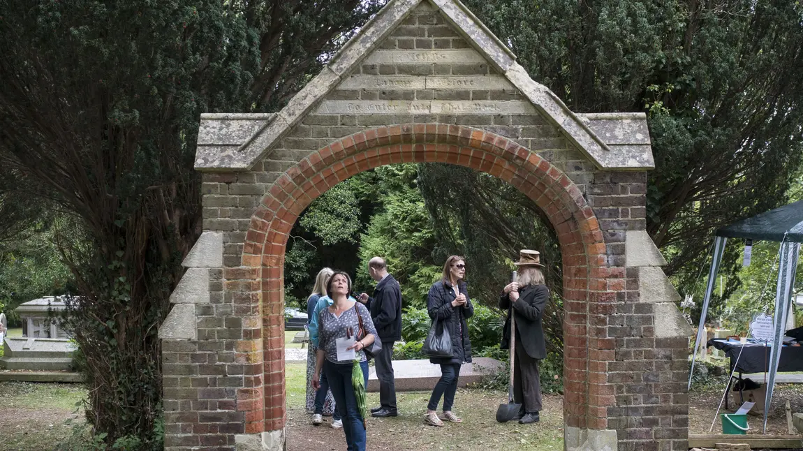 Mr Ghost tells visitors the story of Rectory Lane Cemetery