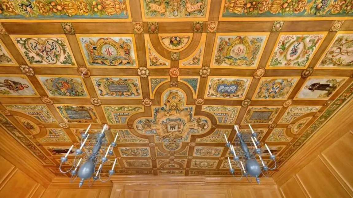Riddle is the answer to lifelong learning Ceiling within the restored Patrick Geddes Centre for Learning and Conservation in Edinburgh