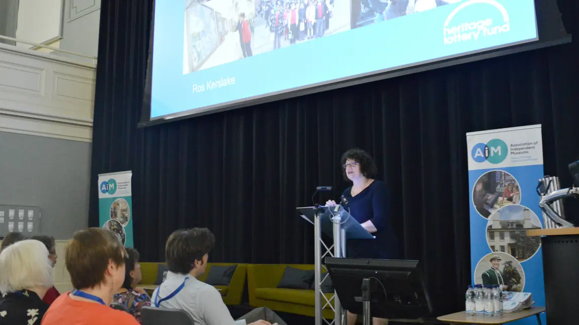 HLF Chief Executive Ros Kerslake delivers first speech to museums sector Ros Kerslake speaking at the AIM Conference 2017