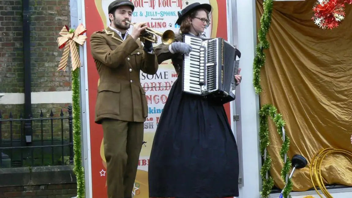 Rosie with the circus in North Shields Market