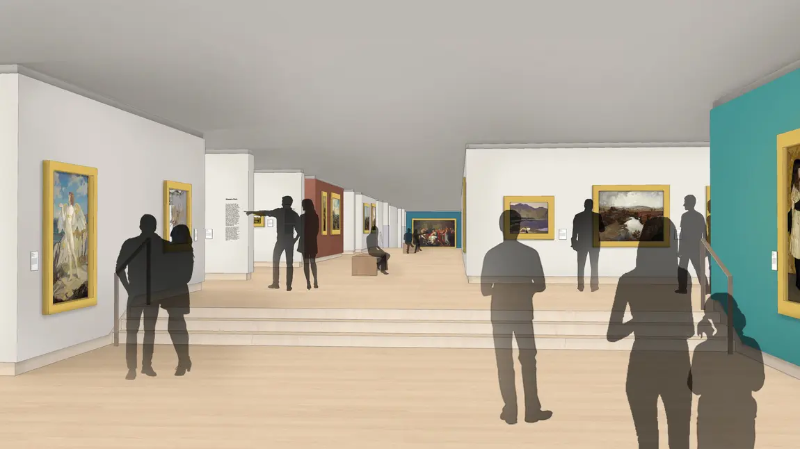 Graphic interpretation of Long Gallery at Scottish National Gallery