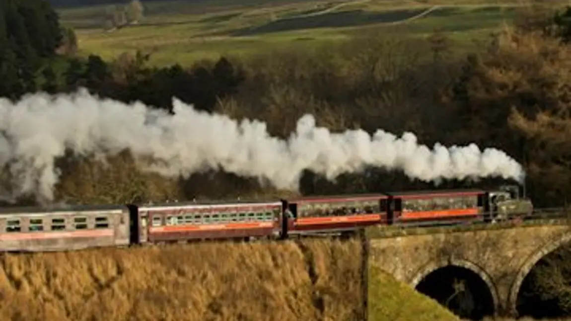 Historic steam train on the South Tynedale Railway