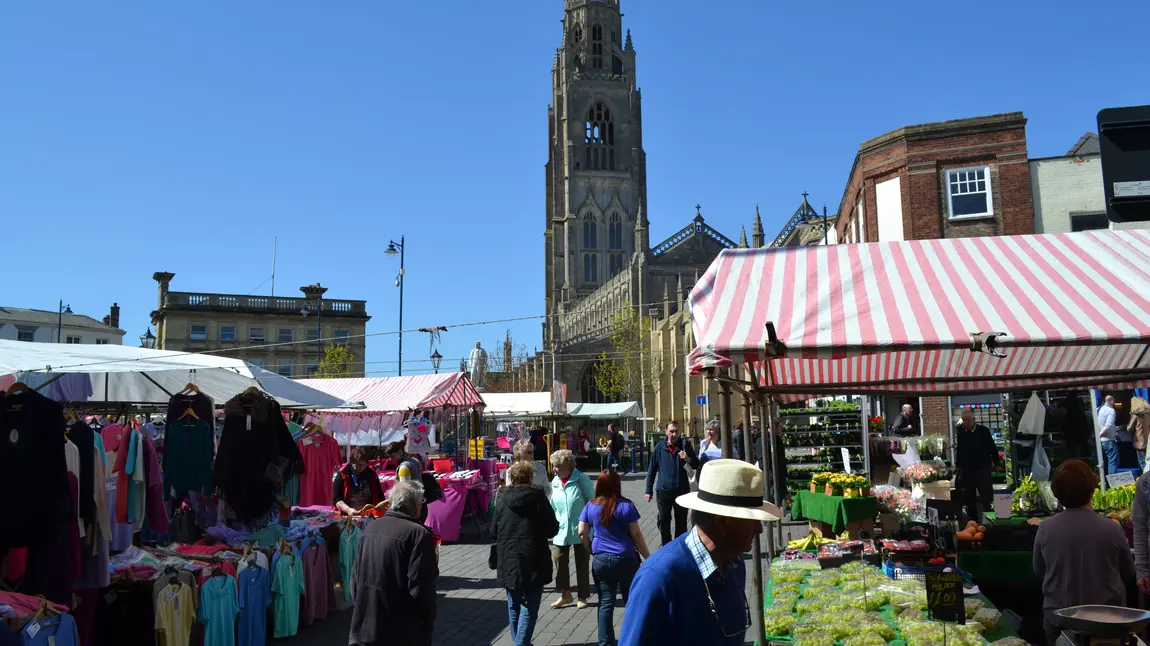 National Lottery Boost for Boston Boston's marketplace in the town centre