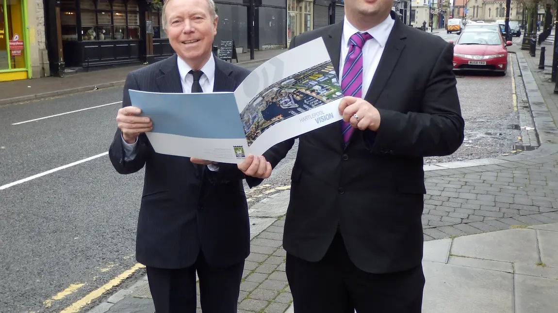Huge boost for Hartlepool's Church Street Hartlepool Councillors Stephen Akers-Belcher and Jim Ainslie in Church Street