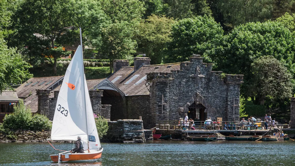 National Lottery funding for Fell Foot in Cumbria is announced by Heritage Minister Photograph of historic boathouses at Fell Foot park
