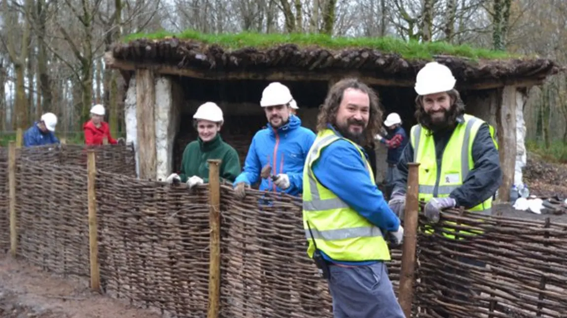 Volunteers at Iron Age farmstead Bryn Eryr 