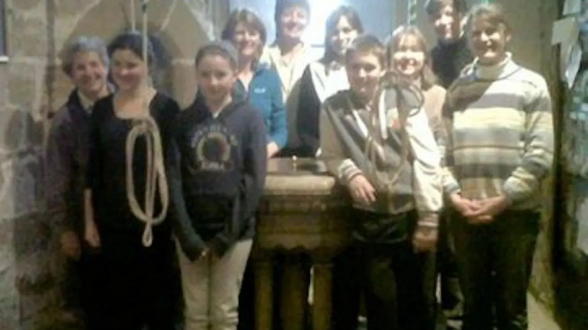 Learning the ropes - Thirkleby's trainee bell ringers Learning the ropes - Thirkleby's trainee bell ringers