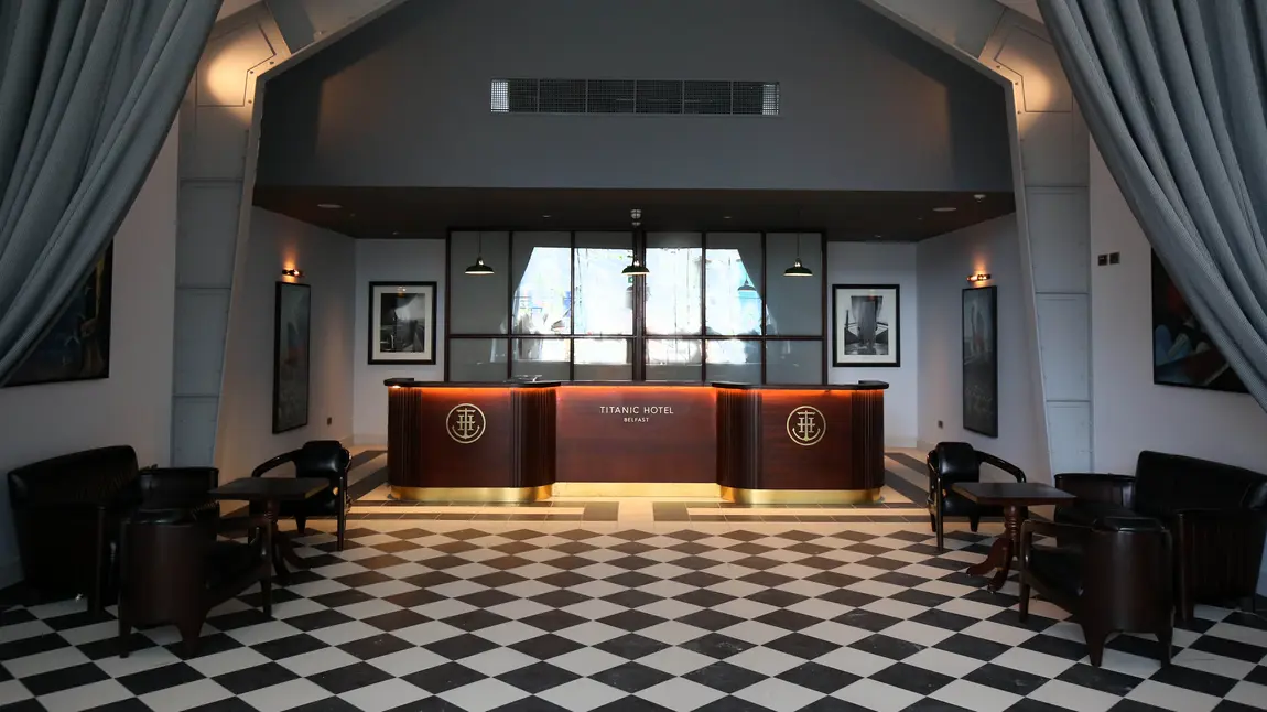 Titanic Hotel Belfast opening to the public The Titanic Hotel Belfast foyer