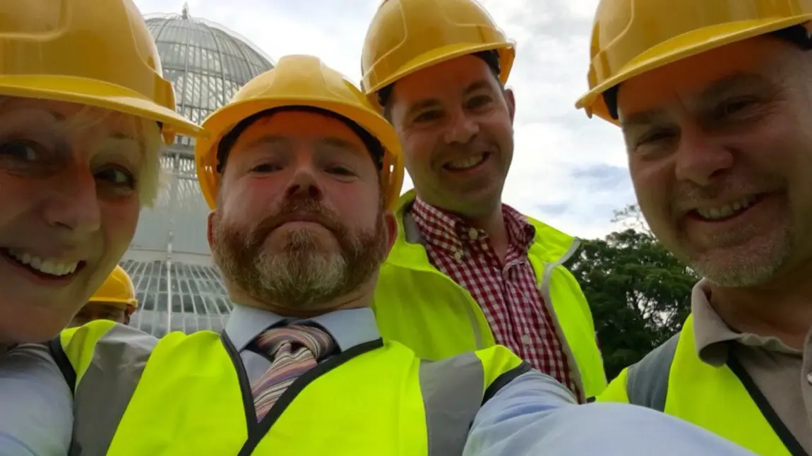 Meet our committees: Mark Glover People in hard hats take a selfie