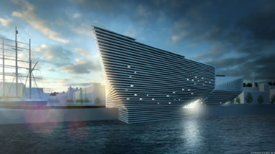 Artist's impression of the V&A Dundee at dusk