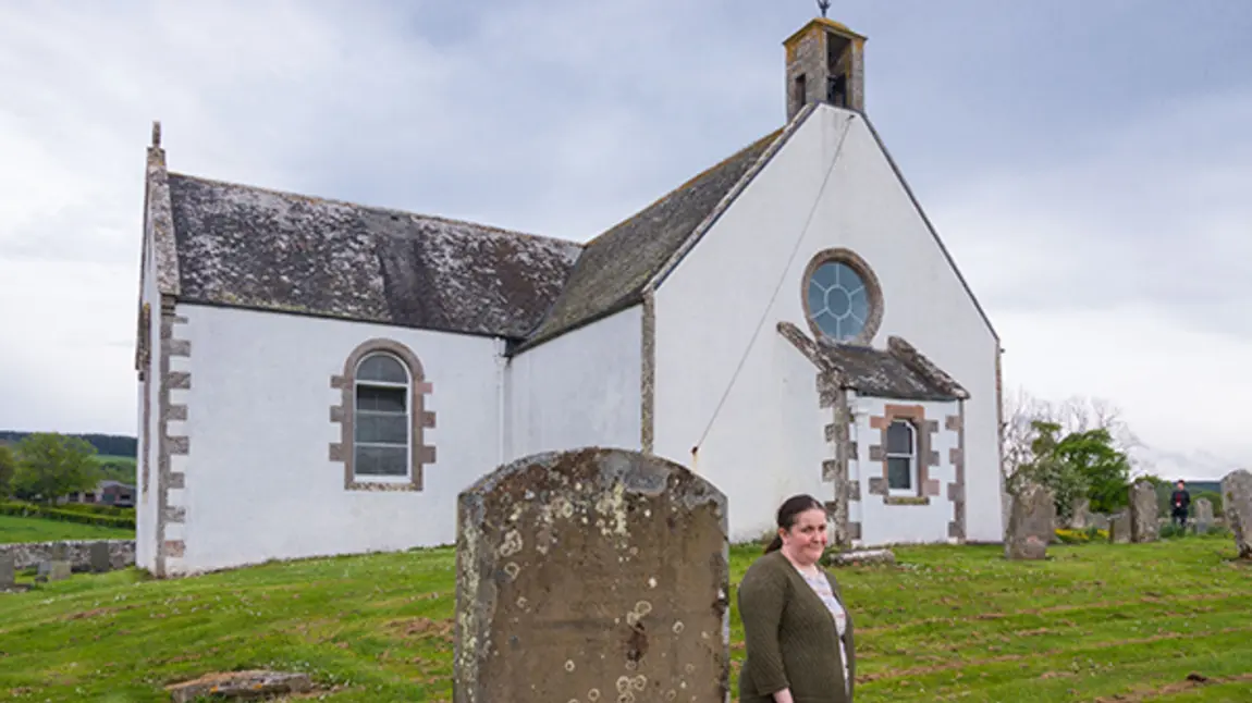 Victoria Ross outside Oxnam Church Victoria Ross outside Oxnam Church