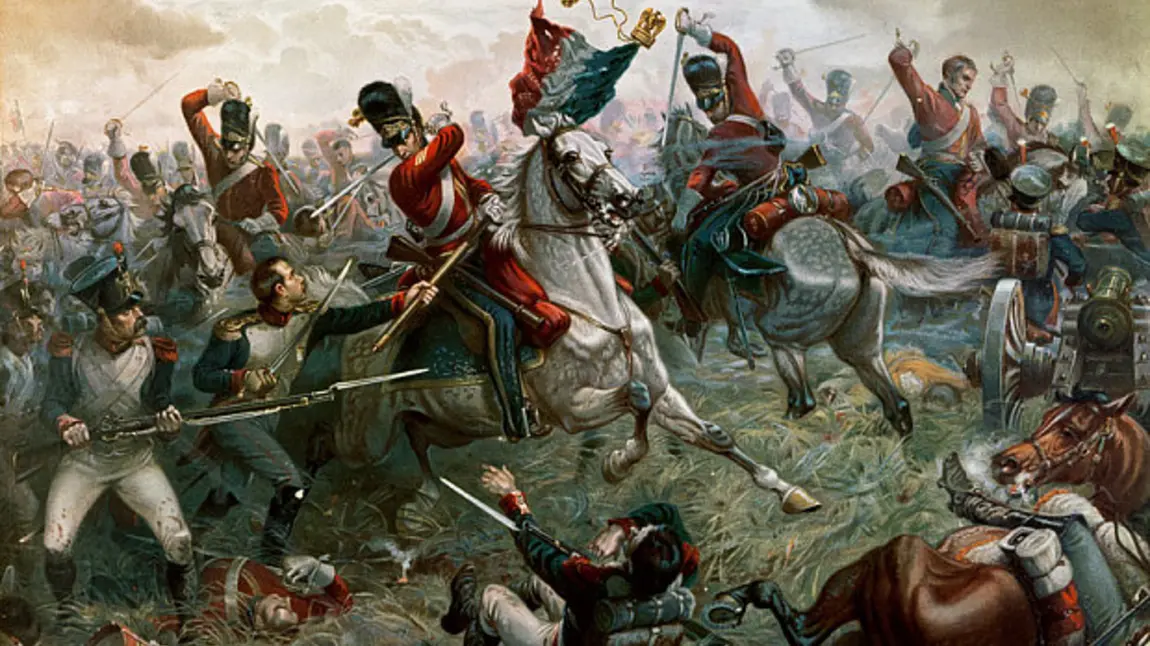 Painting depicting the Battle of Waterloo