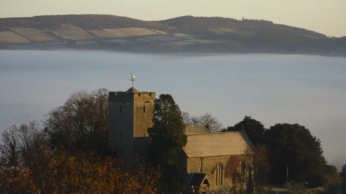 St James' Church, Wigmore, in the landscape