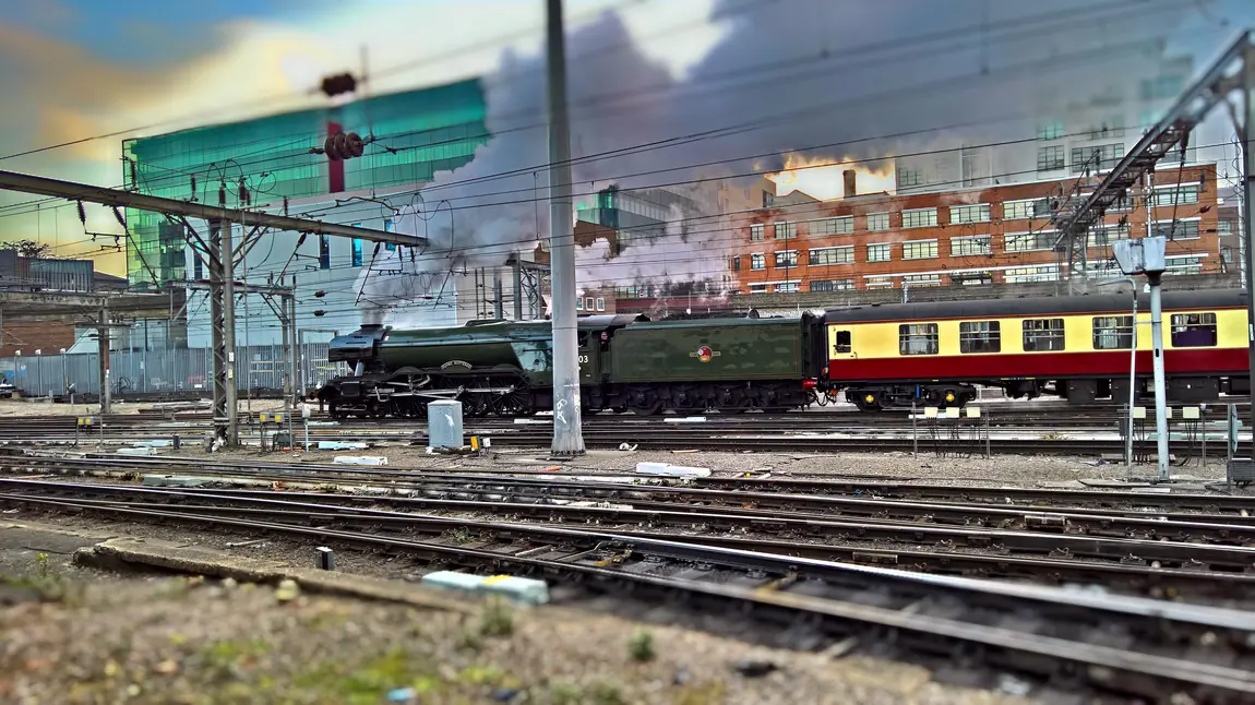 The Flying Scotsman steams out of King's Cross on its inaugural run to York