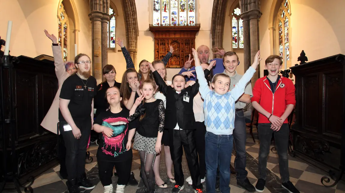 Children celebrate in Auckland Castle Children celebrate in Auckland Castle
